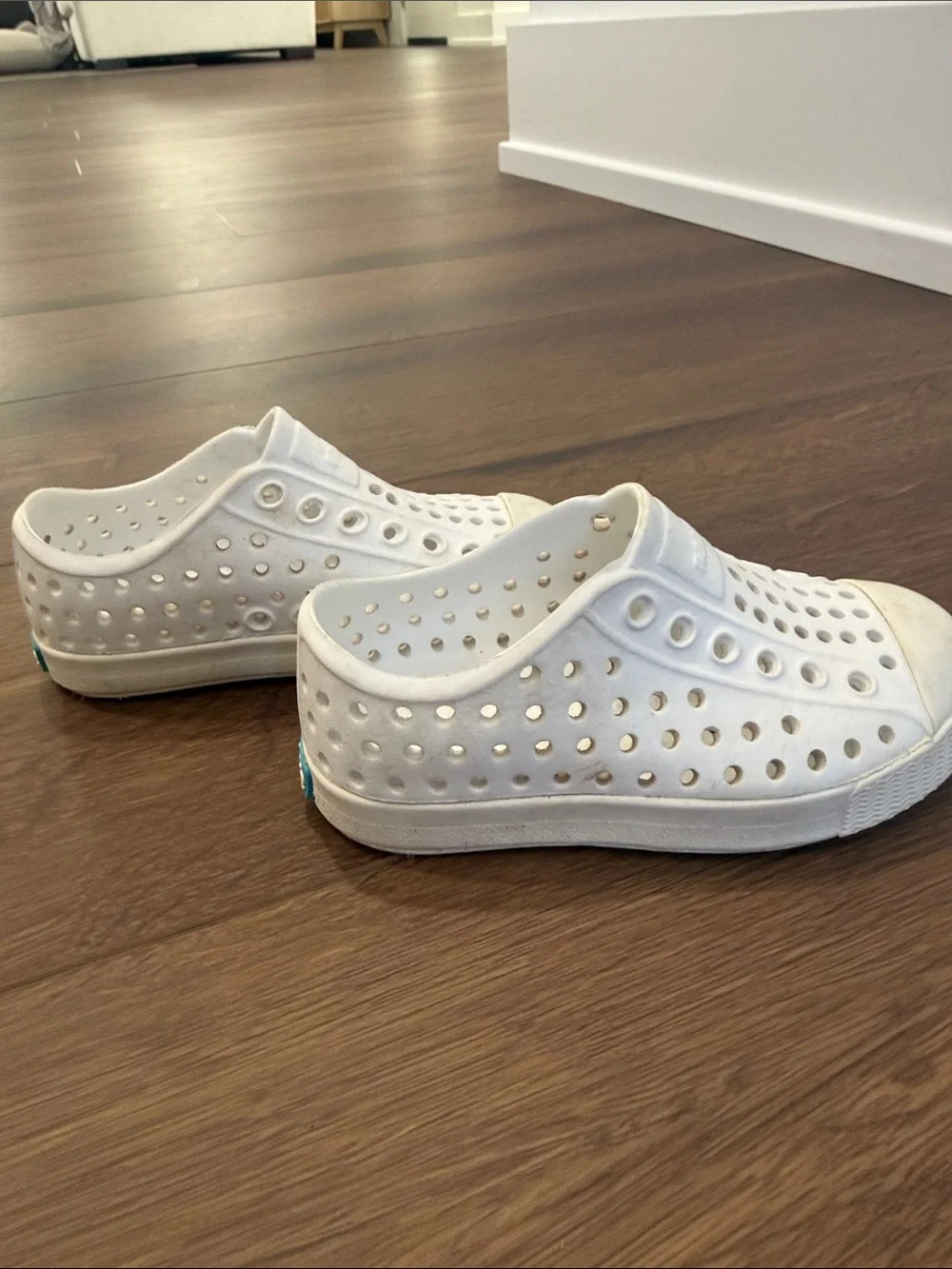 Native Kids White Slip-On Perforated Water Shoes